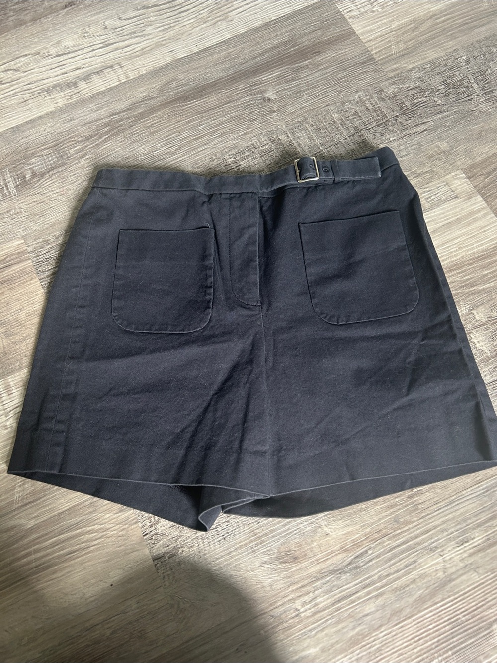 J. Crew Black High-Waist Skort with Front Patch Pockets